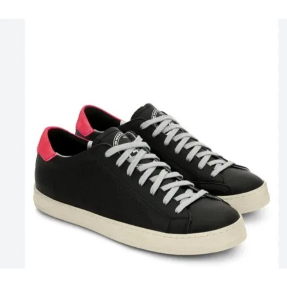 P448 Mens John Round Toe Lace Up Low Top Comfortable Sneakers Black Size 43 NIB